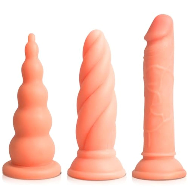 Dildo, Suction Cup Realistic Dildo Set (6" 7" 7") For G-Spot Stimulate, 3 Size Training Anal Plug For Beginner, Adult Sex Toy For Women, Couple