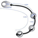 Metal Anal Beads Butt Plug Trainer with Safe O-Ring for Prostate Massage and Vaginal Stimulation