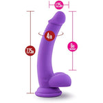 Ruse D Thang, 7.75" Platinum Cured Purio Silicone Dildo, Satin Smooth Ultrasilk 1.25" Shaft, Strap-On Compatible, Suction Cup Base For Hands-Free Play, Adult Toy For Women - Purple