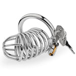 Chastity Cage Lock Set With 4 Penis Rings And Dilator Urethra Stainless Steel Cock Cages For Men Bdsm Extreme Bondage Sex Toys For Male (Silver Full Set)