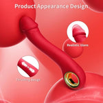 Thrusting Dildo G Spot Vibrator, Women Sex Toys Clitoral Stimulator Wand Massager With 10 * 10 Thrusting & Vibrating Modes, Female Vibrator Realistic Dildo Sexual Tools For Women And Couples(Red)