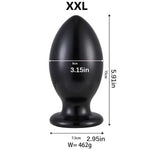 3 Sizes Of Black Thick Anal Plugs With Suction Cup, Waterproof Anal Dildo Egg Shape Prostate Massager Adult Sex Toy For Women Men, Xxl