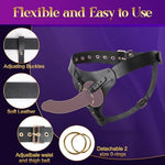 Strap On Dildo Harness for Men Women Couples Lesbian, Harness Strap On Vegan Leather Belt with 2 O-Rings-Strapless Hollow Wearable Design for Pegging, Adult Sex Toys for Anal Dildo Gay Couple Play