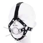 Arch Kit for Couples - Adjustable Open Mouth Metal Ring Gag with Nose Hook and Bondage Restraints