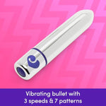 Magic Bullet Vibrator - 4 Inch Vibrator Bullet With Tapered Tip - 10 Function Multispeed Mini Massager For Women – Lipstick Stimulator Waterproof – Sex Toys For Couples - Silver