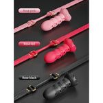 Silicone Adjustable Depth Dildo & Petals Shapes Bondage Ball Gag For Sex, Sm Open Mouth Deepthroat Restraints Ball Toys Sex Gag Mouth Plug, Extreme Fetish Adult Bdsm Play Sex Toys (Pink)