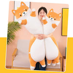 Stuffed Animal Shiba Inu Plush Toy, 90 Cm / 35.4 Inch Soft Long Akita Body Pillow Corgi Kawaii Plush Dog Soft Pillow Gifts For Boys Girls