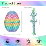 3D Printed Dragon Eggs, 12Pcs Mini Crystal Dragon Toys For Ages 8-13 Year Old, Articulated Crystal Fidget Toy Gifts For Kids,Child, Boys And Girls