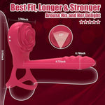 Vibrating Cock Ring Adult Sex Toy With Penis Sleeve, 4 In 1 Male Sex Toys For Men Penis Ring Men’S Remote Control Vibrator 10 Modes, Rose Sex Toy For Couples Womens Female Clitoral G Spot Stimulator