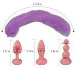 Fox Tail Anal Butt Plug With 3 Replaceable Anal Plugs Silicone Butt Plugs Anal Sex Trainer Cute Sexy Pink Sex Fox Tails Anal Sex Toys For Beginner Women Men Couple Cosplay Anal Tail Sex Toys (Purple)
