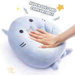 Large Shark Plush Pillow Stuffed Animal Toy,Big Size Cute Soft 14" Fat Kawaii Hugging Pillows Cuddle Huggable Plushie,Gift For Children
