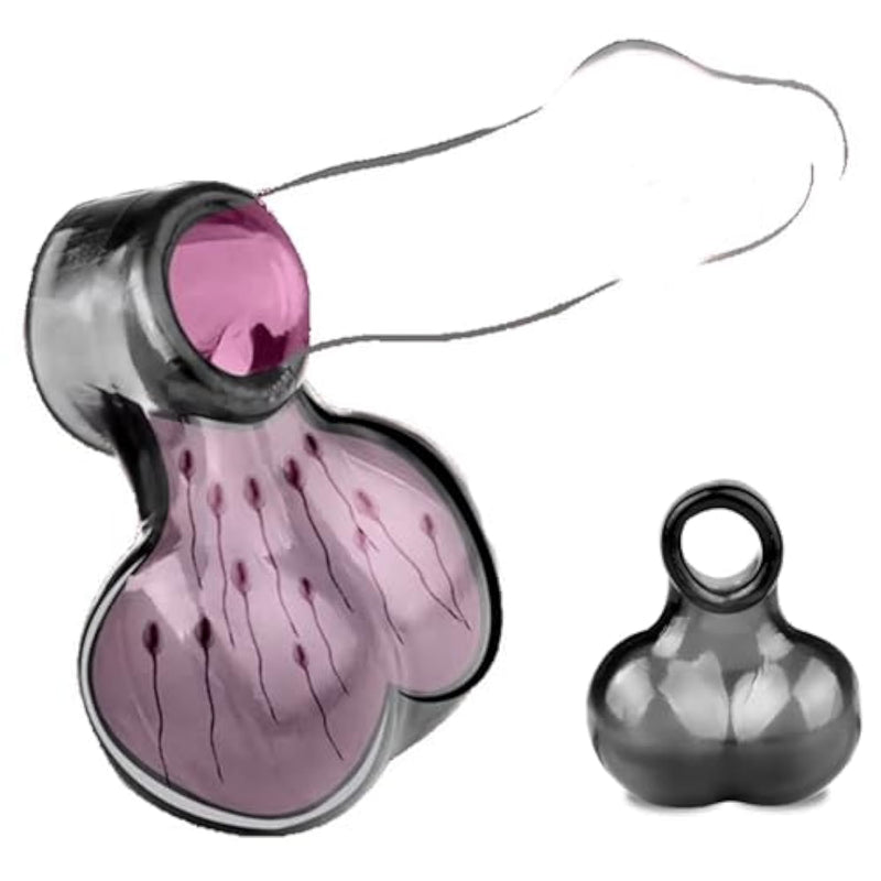 Silicone Testicle Bondage Restraints Male Sex Toy, Male Chastity Cock Cage Penis Extender With Bag Ball, Penis Ring Cockring Sex Bondage Bdsm Toys, Male Masturbator Penis Enlarger Adult Sex Toys