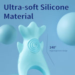E-Intense Whale Vibrating Penis Ring Sex Toy For Couple Silicone Penis Ring With 6 Vibration Patterns Ipx6 Waterproof Remote Control Cock Ring Vibrators Couples Sex Toys