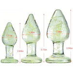 Luminous Glass Butt Plug Anal Plug Anal Sml Trainer Dilators With Rounded Safety Bottom, Crystal Glass Dildo G-Spot Massager Adult Sex Toys For Men Women (Sml)
