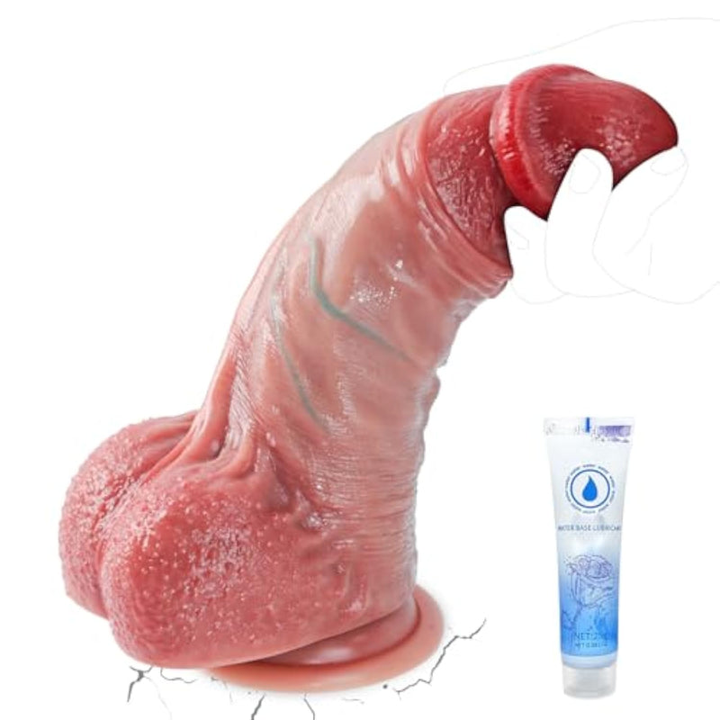 Realistic Huge Thick Dildo Sex Toys - 9.25'' Giant Thick Dildo With Lifelike Texture, G-Spot Anal Stimulation With Strong Suction Cup For Hands-Free Play, Adult Sex Toys & Games For Men Women