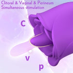 Clitoral Licking Vibrator Sex Toy For Women, Rose Sex Toy Clitoral Stimulator With 3 Tongue Licking & 10 Vibrating Modes, Female Mini Clitoris Nipple Anal Vibrator For Woman Her Pleasure