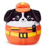14'' Dog Plush Pillow Puppy Stuffed Animal Toy Cute Soft Plushie Dog With Firefighter Uniform Huggable Toy Plush Birthday Gifts For Kids, Girls, Boys