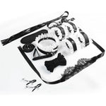 Sex Bbdsm Bondage Kit Bed Restraint Toys Maid Lace Handcuffs Footcuffs Whip Straps Blindfold Couple Bdsm Sexy Toy (White 9-Piece Set)