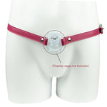 Adjustable Penis Cage Auxiliary Belt with Snap Buttons and Soft PU Leather