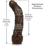 Doc Johnson Signature Series - Black Thunder - 11.5 Inch Realistic FIRMSKYN Dildo with Removable Vac-U-Lock Suction Cup - F-Machine & Harness Compatible - for Adults Only, Chocolate