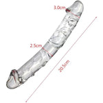 Glass Dildo Double Ended Realistic Dildo Couples Sex Toys, 7.87" Double Sided Dildo Women Male Sex Toy, Crystal Clear Dildo With Vivid Glans For G-Spot Stimulator, Anal Dildo Adult Sex Toy For Men