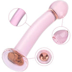 Glass Pleasure Set: 6.88" Pleasure Wand Dildo & 7.48" Double-Ended G-Spot Wand For Couples, Beginners, All Intimate Explorers