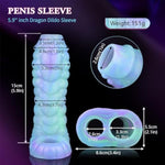 Dragon Penis Sleeve Enlarger, Luminous Silicone Dildo Sleeve Male Penis Girth Extender With Cock Ring Reusable Penis Enlargement Male Adult Sex Toys For Couples Play