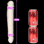 Double Ended Dildo Realistic Penis 11.81 Inch Double Sided Dildo Ultra Soft G-Spot Penis Vaginal Stimulation Anal Plug For Women Lesbian Masturbation White (L)