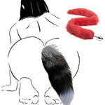 Butt Plug Fox Tail Cosplay Anal Plug Anal Butt Plug Adult Sex Toys For Beginner Women Men Couple (31" Red)