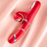 Thrusting Rabbit Vibrator 3 In 1 Heating Shocking Vibrating Dildo G Spot Massage Clitoral Stimulator With 8 Tapping Vibration And Electric Shock Modes Silicone Adult Sex Toy For Women Couple