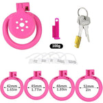 Flat Chastity Cage Male Chastity Devices Lock Design Metal Penis Cage Stainless Steel Cock Cage Bdsm Toys For Couples Sex (No Tube,Pink)
