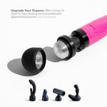 Doxy Die Cast 3 Wand Massager - Hot Pink Silicone Head & Metallic Finish Sex Toys for Adults, Compact Neck Massager & Versatile Massage Gun - Luxurious, Lightweight, Removable Head