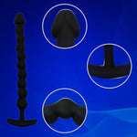 Extra Long Silicone Anal Chain with 10 Flexible Balls and Butt Plugs for Men and Women
