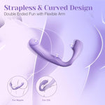 Strapless Strap-On Dildo Female Sex Toys, Velvety-Soft Double-Ended Anal Dildos, 10 Vibrations, Remote Control, Wearable G-Spot Vibrator Adult Toys For Women Lesbians & Couples