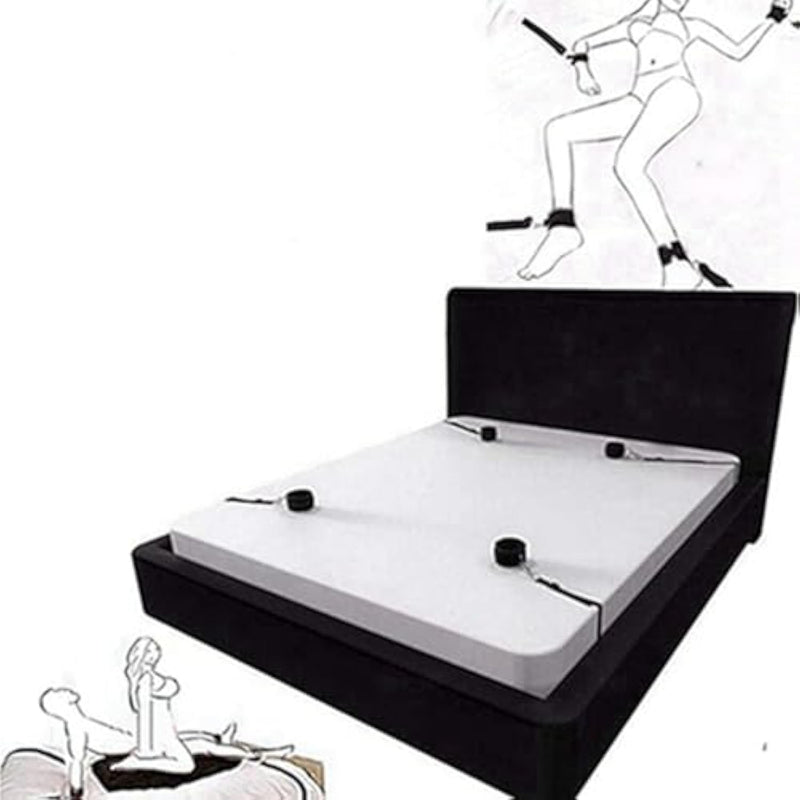 Wrist And Ankle Restraints To Attach To Bed Posts Bed Bondaged Rope Cord & Rope Sex Ties For Ankles And Wrists Bed Straps For Adult Play Queen Bed Frame Hand Restraints System For Couple Sweater