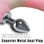 Fox Tail Anal Plug?Metal Buttplug?Anal Toys For Beginners And Veteran Players,Sex Toy Can Long Time Comfortable Wear.Furry Ear Headband For Adult Games And Cosplay. (Large)