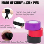 Bondage Sex Tape Set Bdsm Sex Toys, 3 Pack Black Purple & Red Bondage Tape With Blindfold Bondage Restraints Sex Things For Couples Kinky Bdsm Toys Reusable Sex Rope Sex Straps Adult Couples Sex Toys