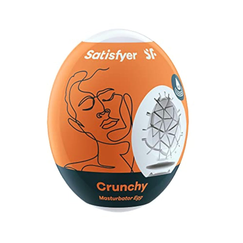 Masturbator Egg - Stroker For Male Masturbation, Portable Pleasure Sleeve, Super-Stretchy, No Lubricant Required, Disposable, Single-Use (Crunchy)