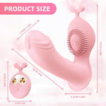 Thrusting Rabbit Vibrator, G Spot Clitoral Vibrator Waterproof & Rechargeable Realistic Silicone Dildo Vibrator With One-Button Thrusting & 10 Vibrating Modes, Pink Sex Toys For Women - Pink