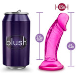 Blush Adult Sex Toys - B Yours, Sweet N Small Realistic 4.5 Inch Short Dildo - 1.25 Inch Wide Strap On Ready Suction Cup - Body Safe, Non Porous Soft - Pegging, Anal - Women Men Couples - Clear Pink