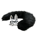 Removable Fox Tail Butt Plug With 3 Interchangeable Bases, Premium Metal Anal Plug For Roleplay, Cosplay And Intimacy For The Pleasure Of Men And Women Couples (Black)