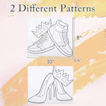 2 Pack Couples Paint Party Kits Pre Drawn Canvas For Adults Paint And Sip Kit Date Night Games For Couples Painting (8X10 Inches, Crown High Heel And Sneakers)