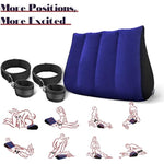 Sex Bondage Pillow Handcuffs Restraints Set - Bdsm Thigh Wrist Cuffs Inflatable Sex Position Pillow Sex Furniture Couples Toy Bdsm Bondage Restraint Kit Adult Sex Toys For Women And Couples(Blue)