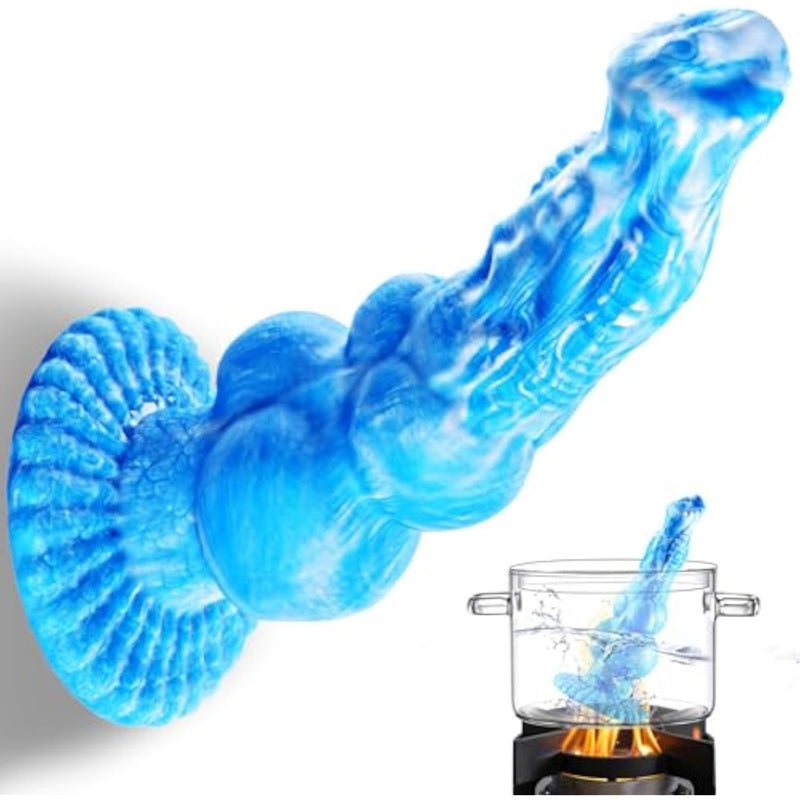 Silicone Monster 2 Knots Dildo Big With Suction Cup, 9 Inch Soft Large Fantasy Animal Horse Wolf Dildo Long Anal Plug, Huge Dragon Penis Blue Xl Dog Knot Dildo Thick Sex Toys For Women Lesbians Gay