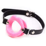 Bdsm Open Mouth Gag Sexy Lips Silicone Mouth Gag Ring Ball Fetish Adjustable Forced Open Leather Bondage Gag Flirt Sex Toy For Women