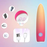 Bullet Vibrator For Women Silicone Mini Vibrator With 10 Vibration Modes Waterproof Rechargeable Personal Massager Nipple Clitoral Stimulator Adult Couples Sex Toy (Red & Yellow)