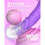 Vibrator Thrusting Dildo Sex Toys - 9" G Spot Vibrators Dildo Adult Toy With 10 Vibrations & 3 Thrusting Modes, Waterproof Clitoris Vibrator, Pleasure Tool For Women And Man Anal Stimulation (Purple)