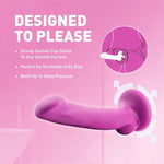 Blush Avant D9 Ergo Mini Dildo 7" - Dual Density Ultrasilk Silicone Cock - Suction Cup, Strap-On Compatible, G-Spot Curved Shaft, Violet Anal & Vaginal Sex Toy Penis For Women, Men, Couples - (Pink)