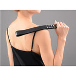Sm Adult Leather Paddle With Rivets - Couples' Bdsm Training Tool, Sensual Restraint Equipment In Red And Black With Metal Ring Hook (Black)
