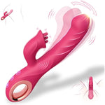 3 In 1 Sex Toys Rabbit Vibrators Dildo - Adult Toys Clitoris G Spot Vibrator With 10 Wiggling & Vibrating & Licking Modes, Adult Sex Toys For Women And Couples Female Vibrator Clitoral Stimulator